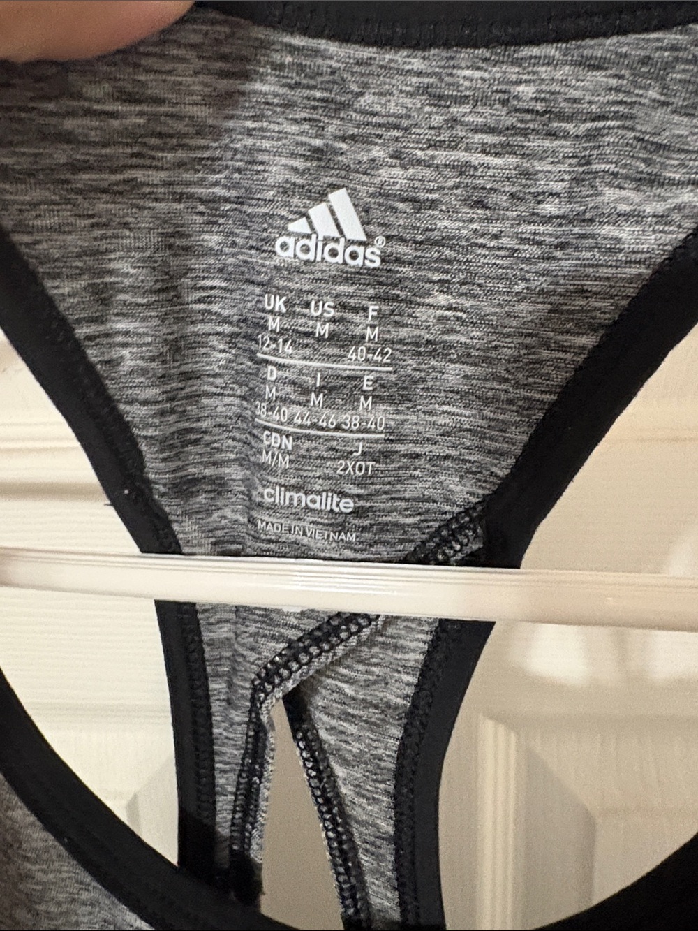 adidas Gray Heather Racerback Performance Tank - Picture 3 of 3